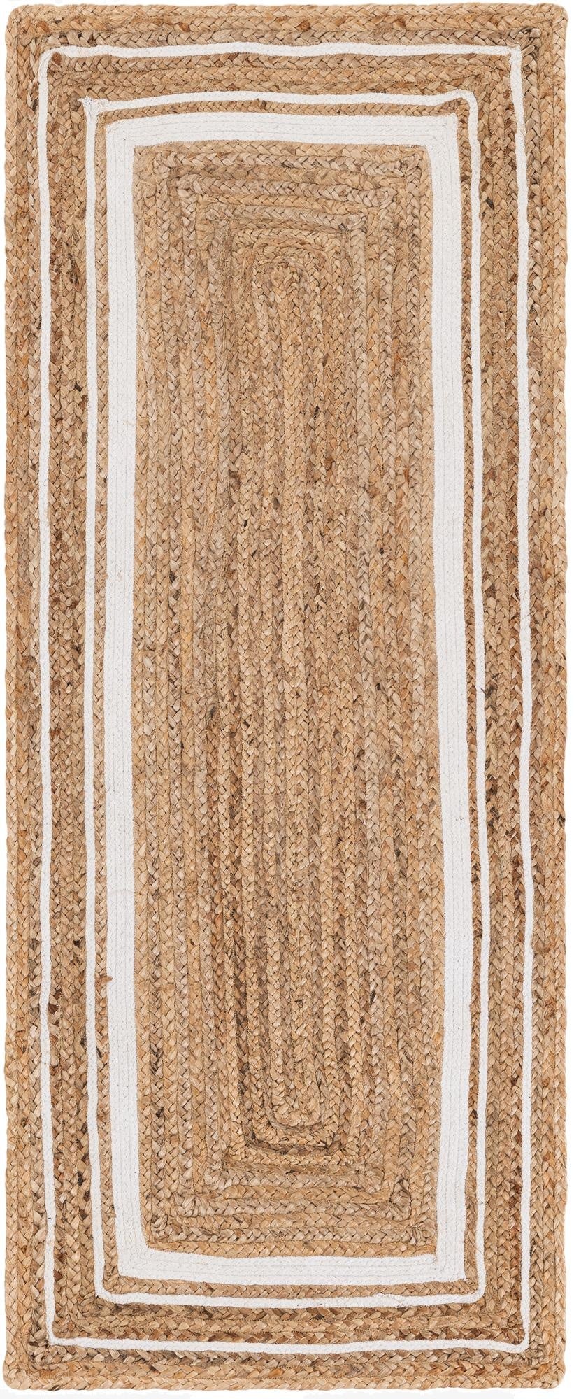  2' 6 x 6' 1  Hand Braided Jute Runner Rug