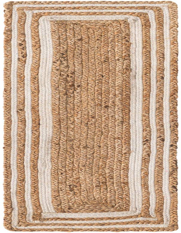 Detail image of  1' 2 x 4' 1  Hand Braided Jute Table Runner Rug