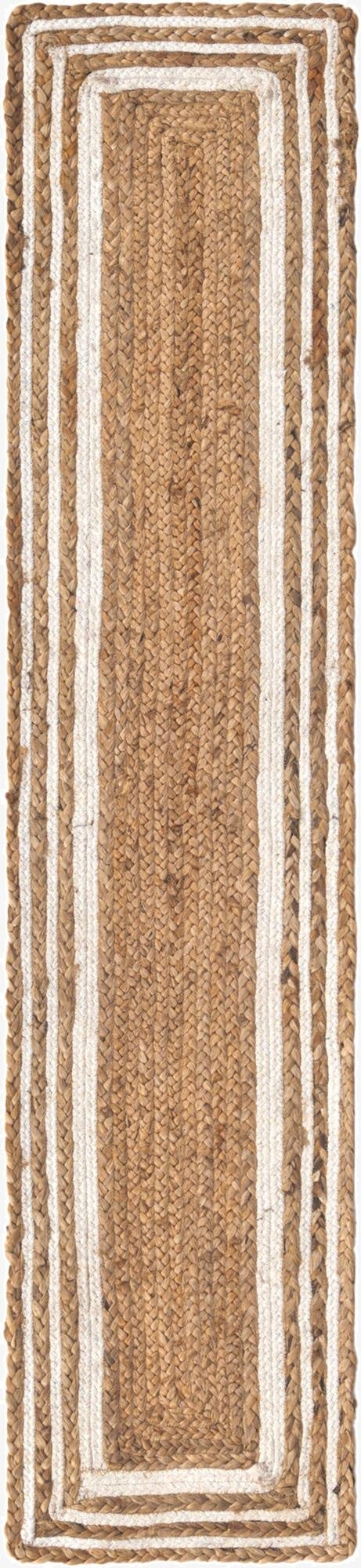 1' 2 x 6' 1  Hand Braided Jute Table Runner Rug
