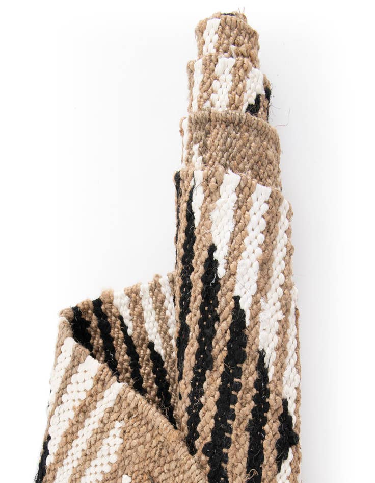 Detail image of  2' 7 x 8'  Hand Woven Chindi Jute Runner Rug