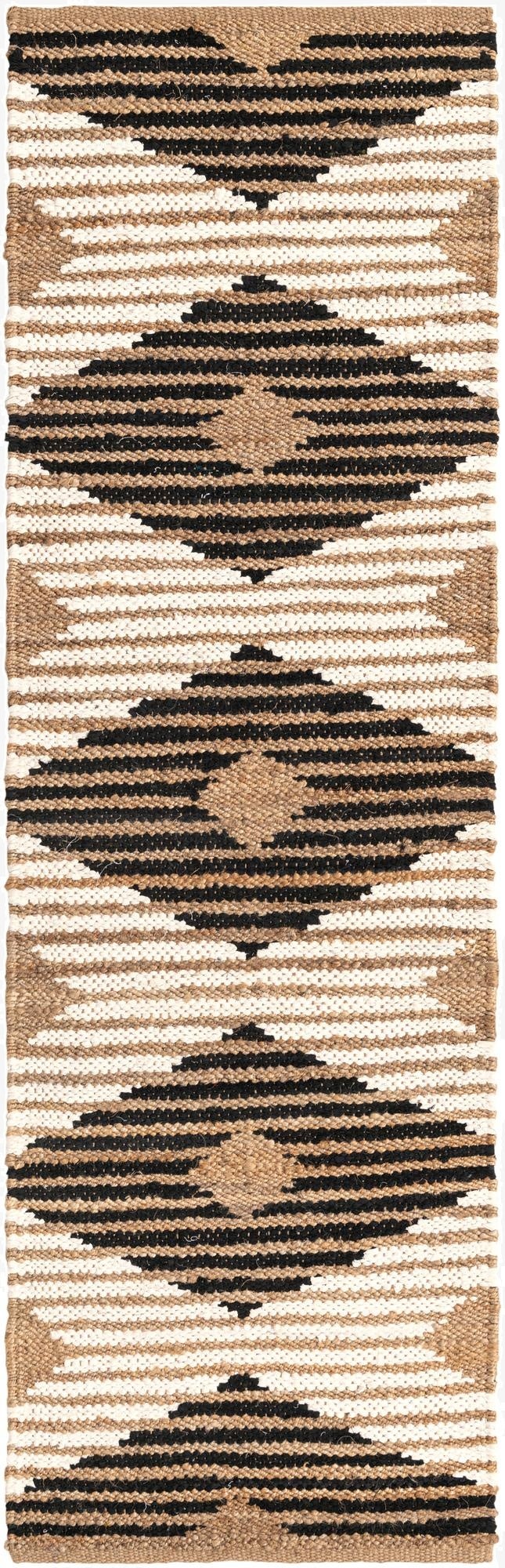  2' 7 x 8'  Hand Woven Chindi Jute Runner Rug