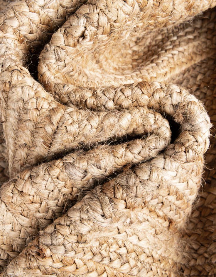 Detail image of  3' 1 x 6' 1  Hand Braided Jute Hearth Rug