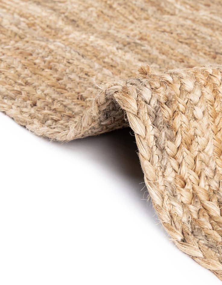 Detail image of  3' 1 x 6' 1  Hand Braided Jute Hearth Rug