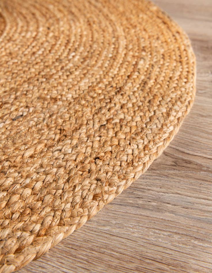 Detail image of  2' 7 x 4' 1  Hand Braided Jute Hearth Rug