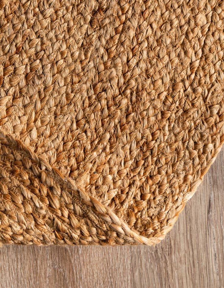 Detail image of  2' 7 x 4' 1  Hand Braided Jute Hearth Rug