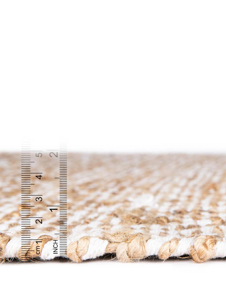 Detail image of  3' x 6'  Hand Woven Braided Jute Hearth Rug