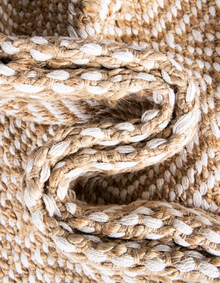 Detail image of  3' x 6'  Hand Woven Braided Jute Hearth Rug