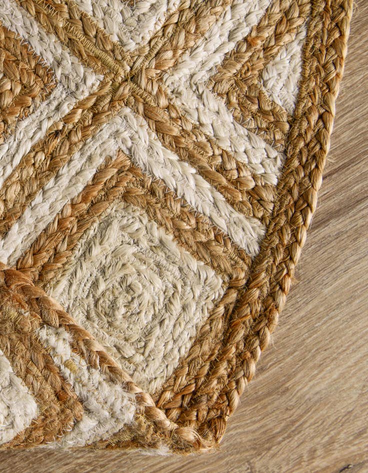 Detail image of 2' 2 x 3' 7 Handmade Braided Jute Hearth Rug
