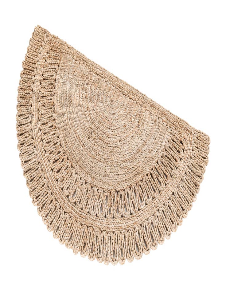 Detail image of  2' 2 x 3' 7  Hand Braided Jute Hearth Rug