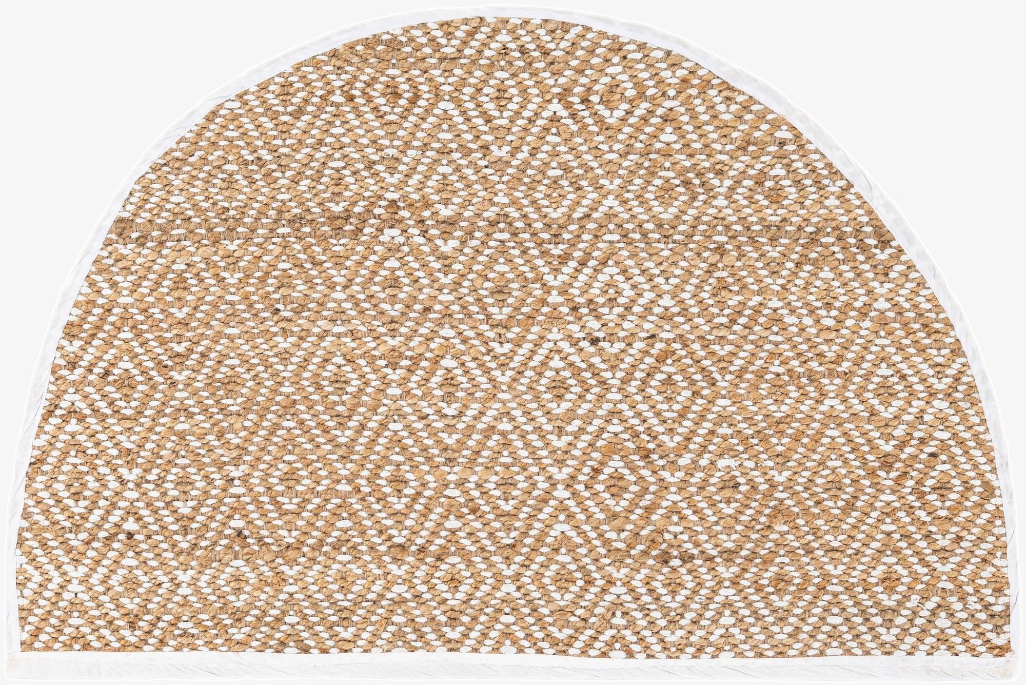 2' 7 x 4'  Hand Woven Braided Jute Hearth Rug