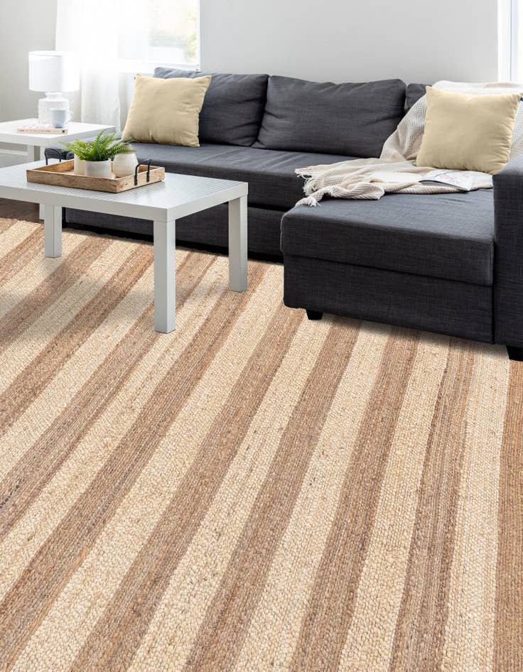 Detail image of  7' 10 x 10'  Hand Braided Jute Rug