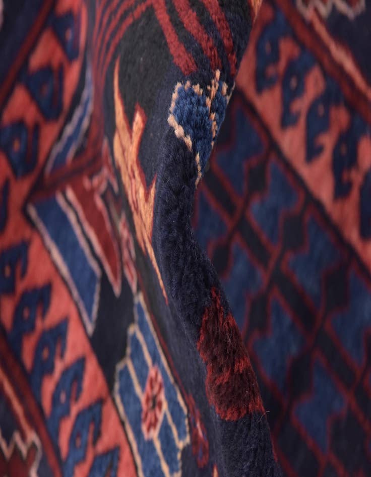 Detail image of  3' 8 x 9' 8  Hand Knotted Hamedan Persian Wool Runner Rug