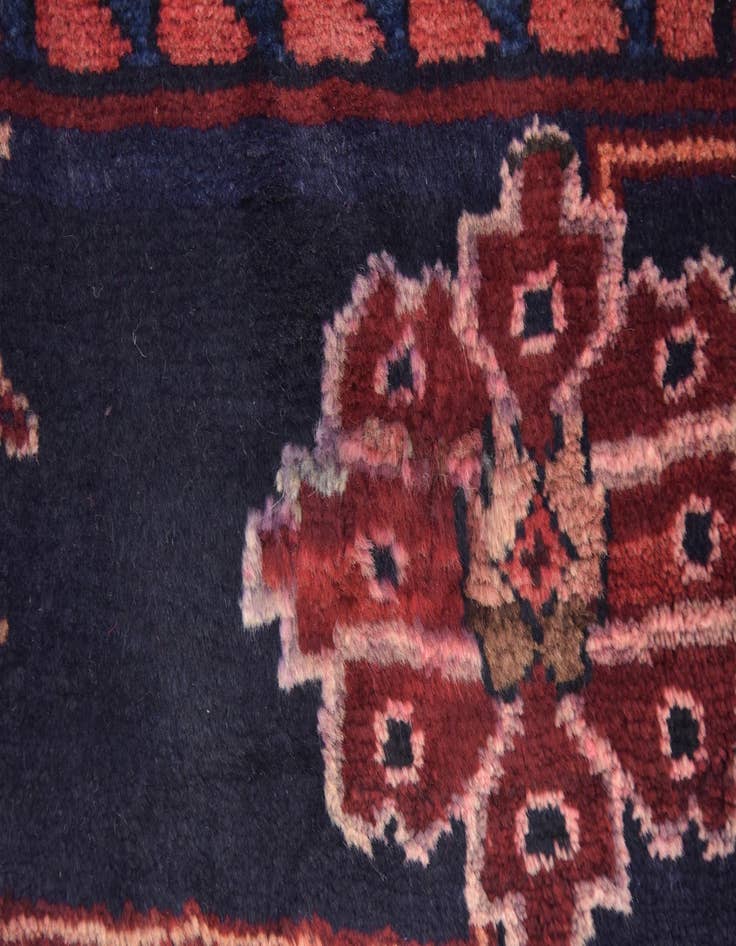 Detail image of  3' 8 x 9' 8  Hand Knotted Hamedan Persian Wool Runner Rug