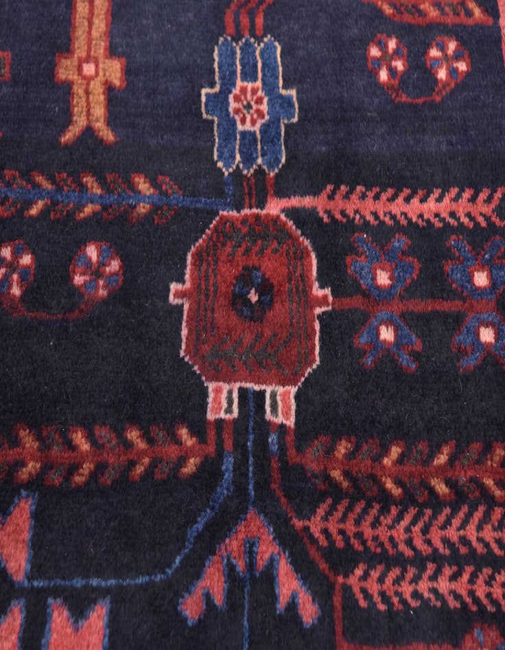 Detail image of  3' 8 x 9' 8  Hand Knotted Hamedan Persian Wool Runner Rug