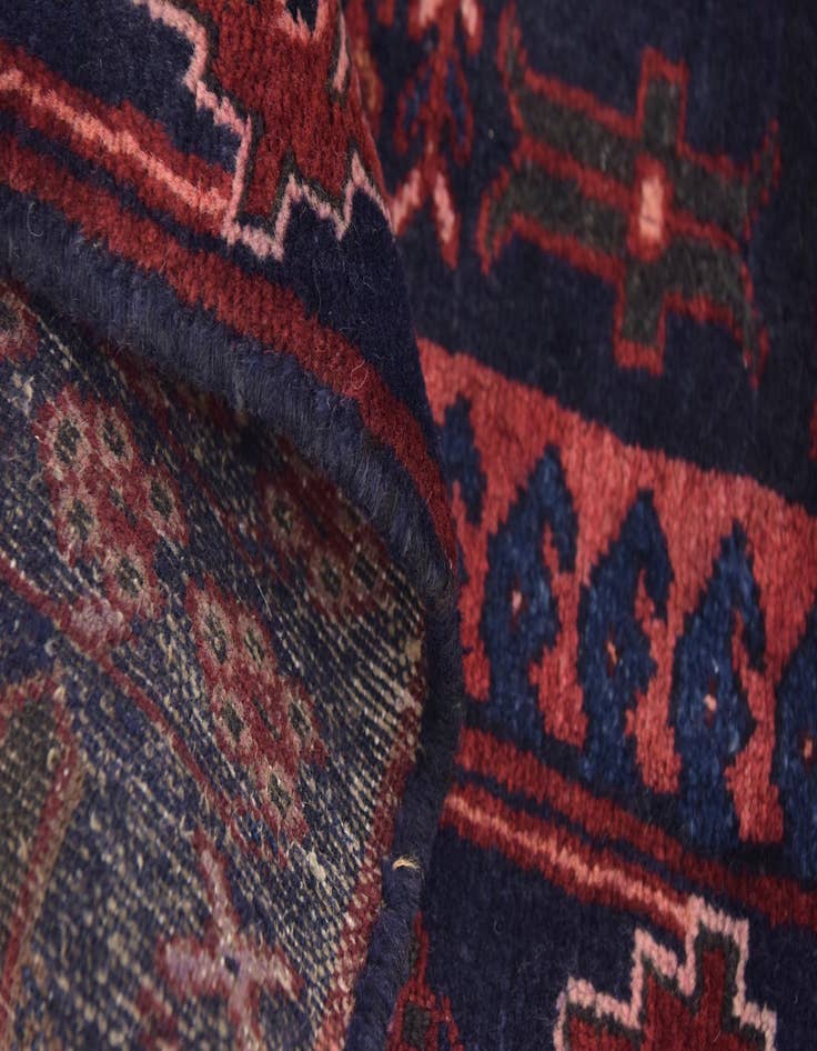 Detail image of  3' 8 x 9' 8  Hand Knotted Hamedan Persian Wool Runner Rug