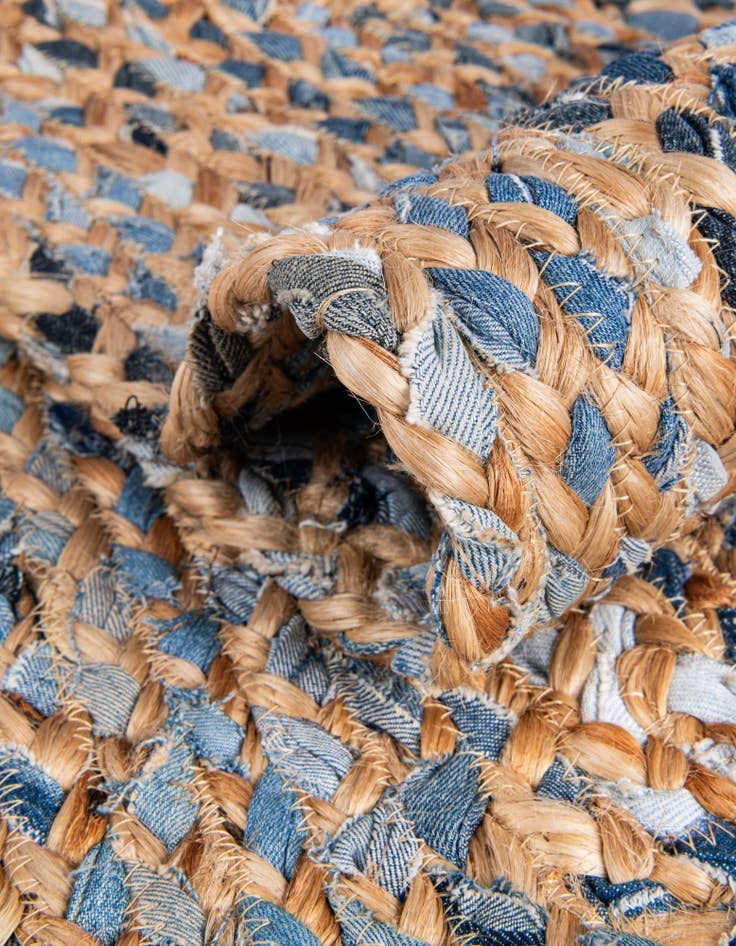 Detail image of  2' 2 x 3' 1  Hand Braided Chindi Oval Rug