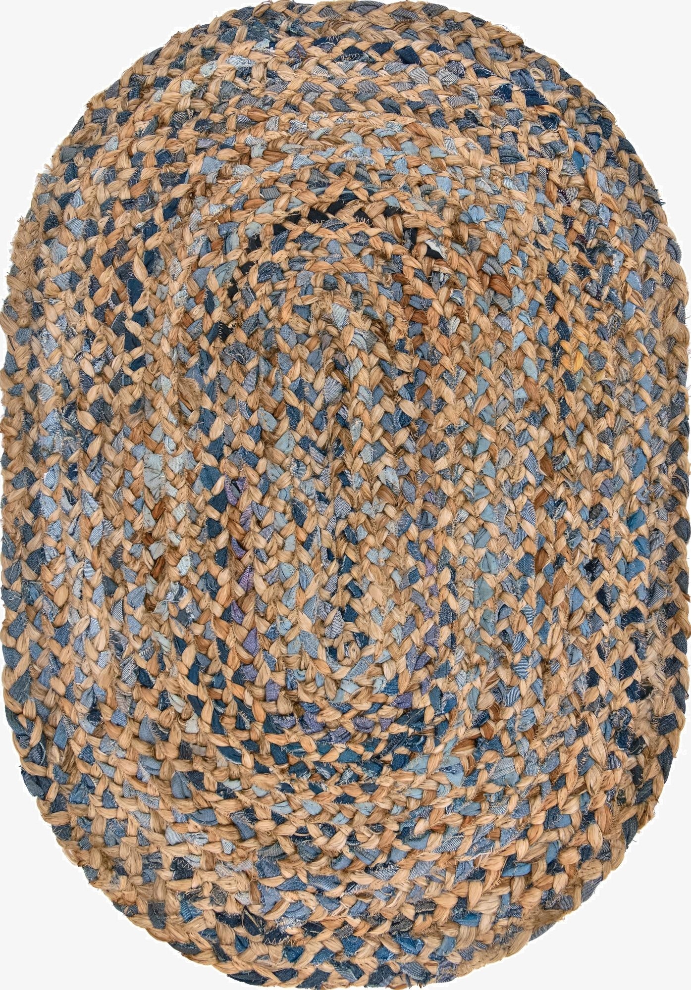  2' 2 x 3' 1  Hand Braided Chindi Oval Rug