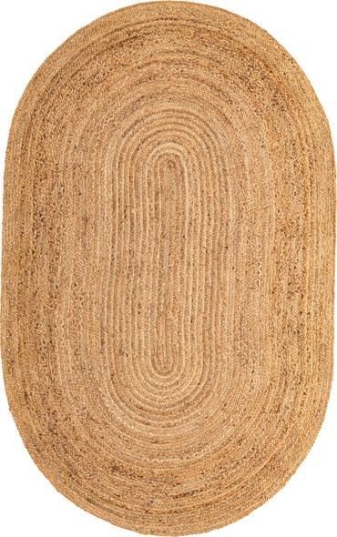  5' 1 x 8'  Hand Braided Jute Luxe Oval Rug