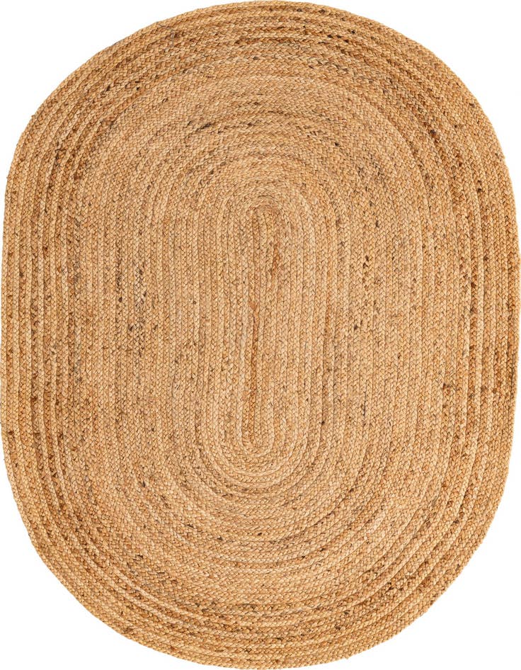 Detail image of  4' 1 x 6' 1  Hand Braided Jute Luxe Oval Rug