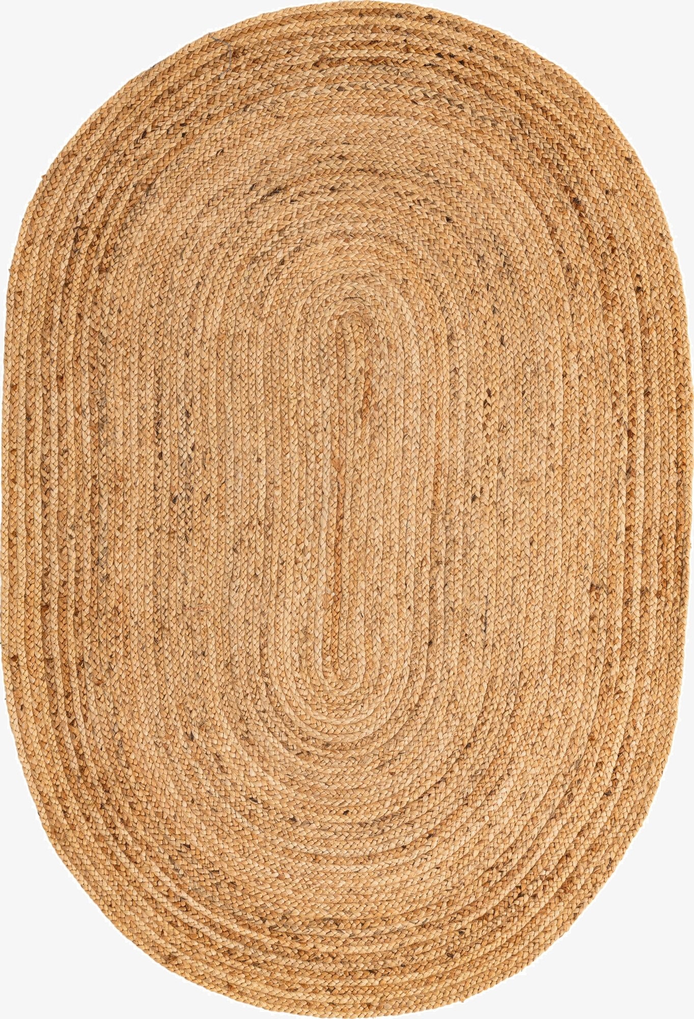  4' 1 x 6' 1  Hand Braided Jute Luxe Oval Rug