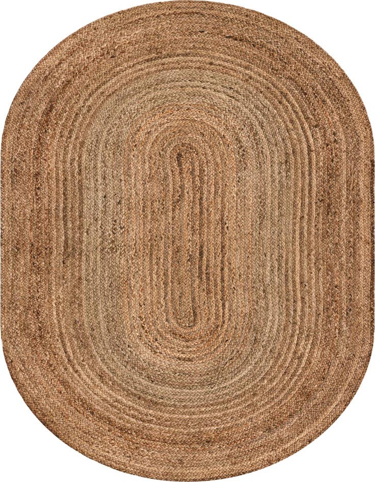 Detail image of  5' 1 x 8'  Hand Braided Jute Oval Rug
