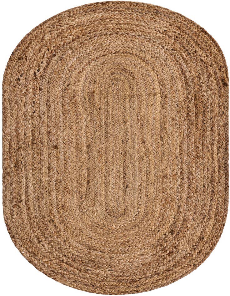 Detail image of  3' 3 x 5' 1  Hand Braided Jute Oval Rug