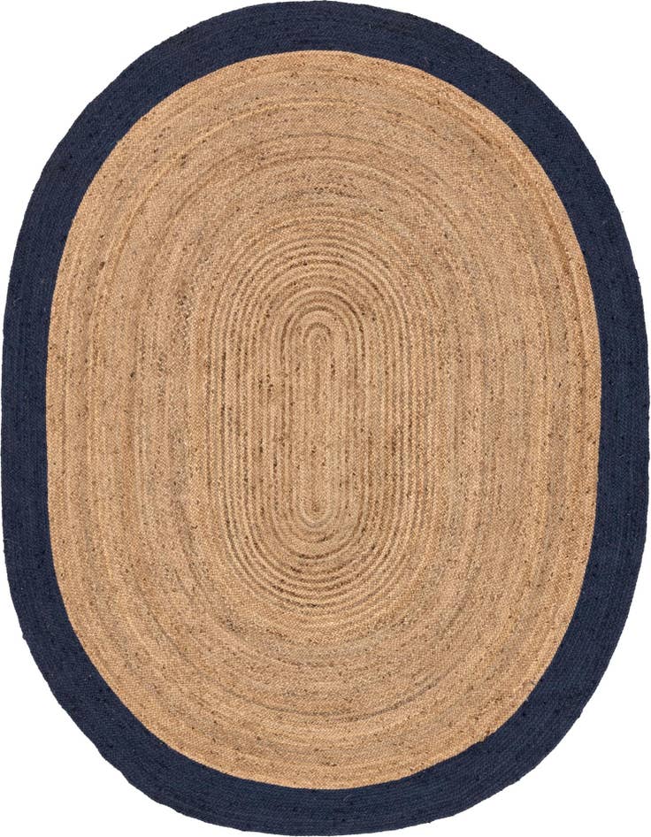 Detail image of  8' x 10'  Hand Braided Jute Oval Rug