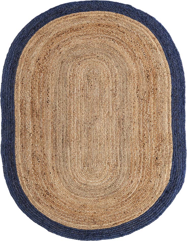 Detail image of  5' 1 x 8'  Hand Braided Jute Oval Rug
