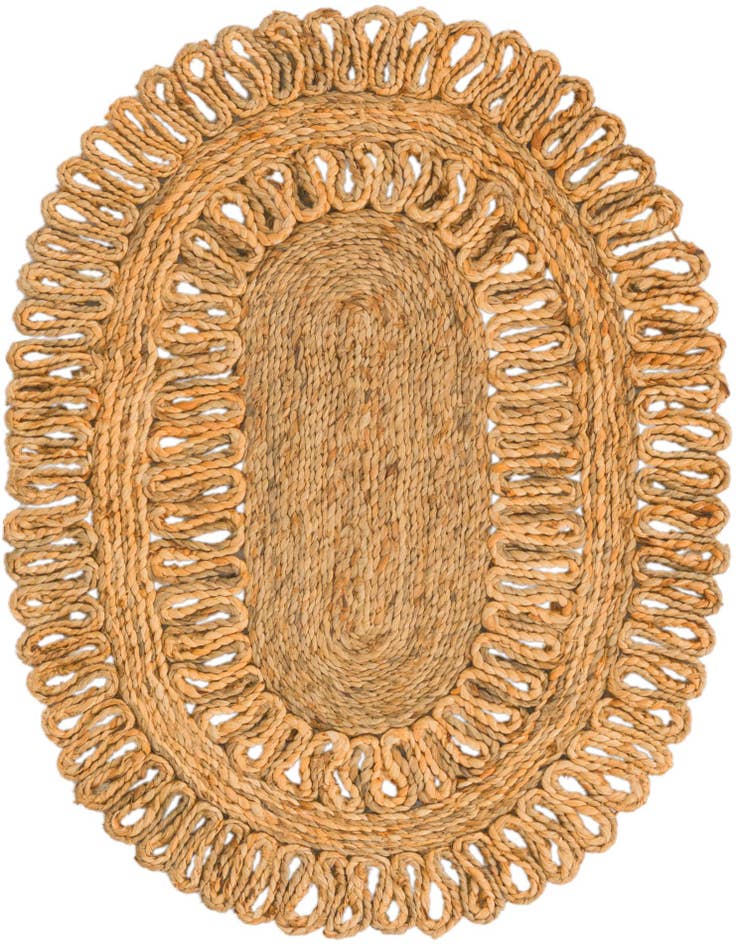 Detail image of  2' x 3' 1  Hand Braided Jute Oval Rug