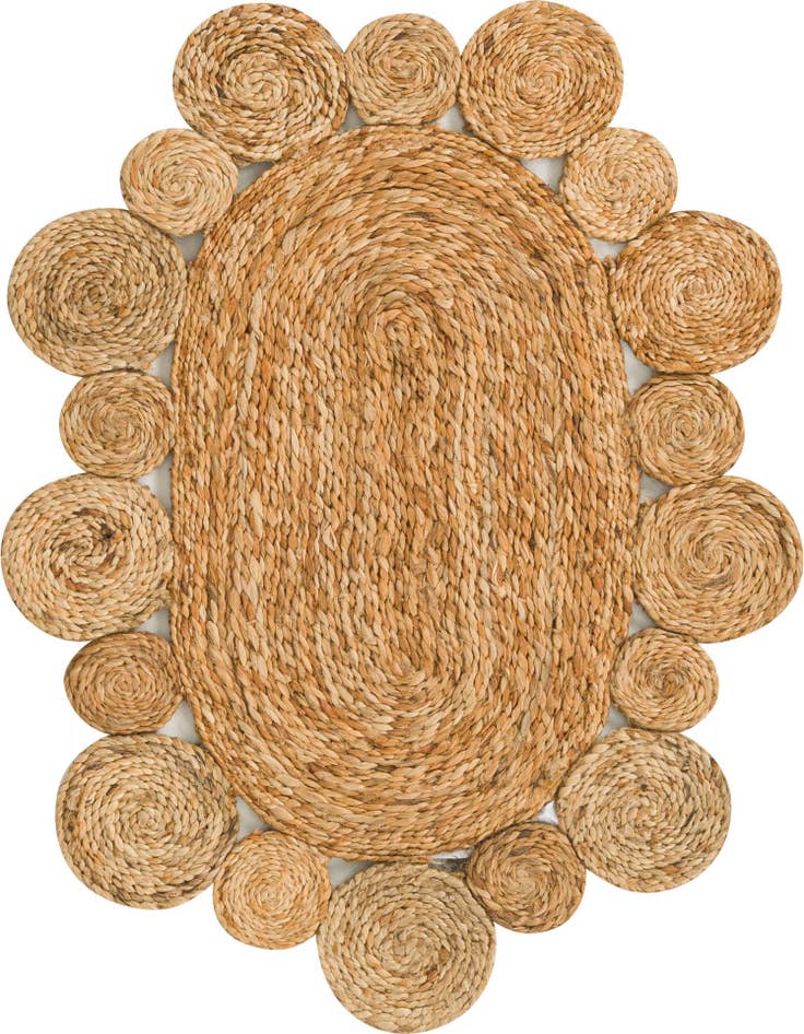 Detail image of  2' x 3' 1  Hand Braided Jute Oval Rug