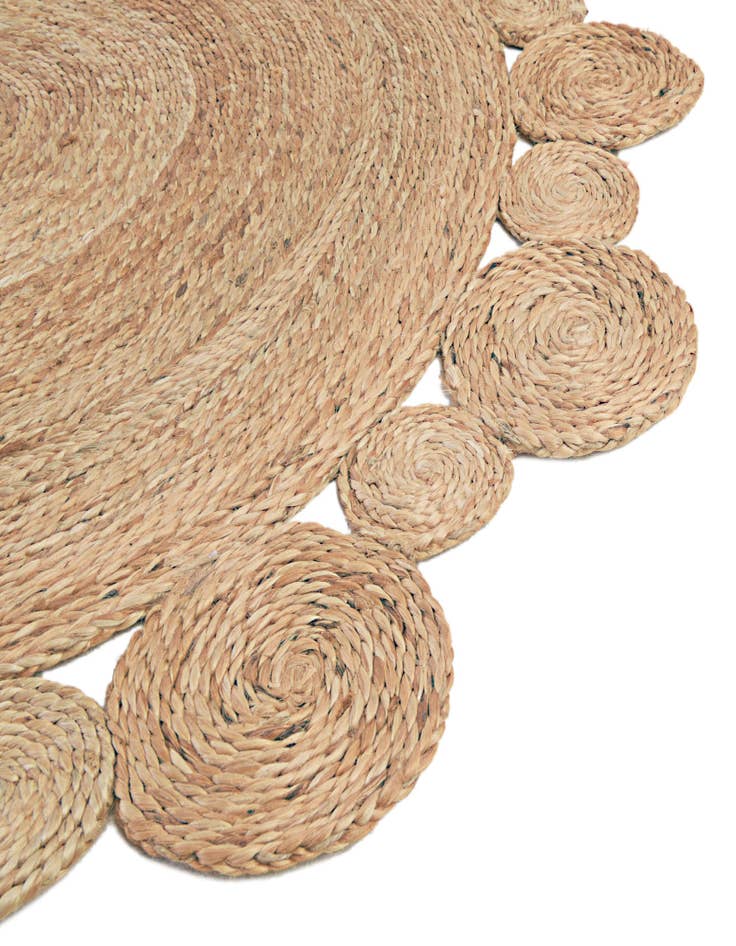 Detail image of  2' x 3' 1  Hand Braided Jute Oval Rug