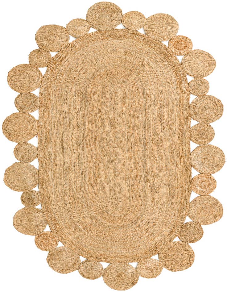 Detail image of  5' 1 x 8'  Hand Braided Jute Oval Rug