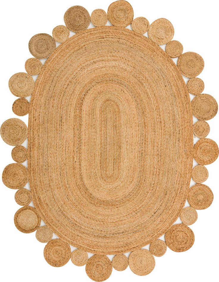 Detail image of  7' 10 x 10'  Hand Braided Jute Oval Rug