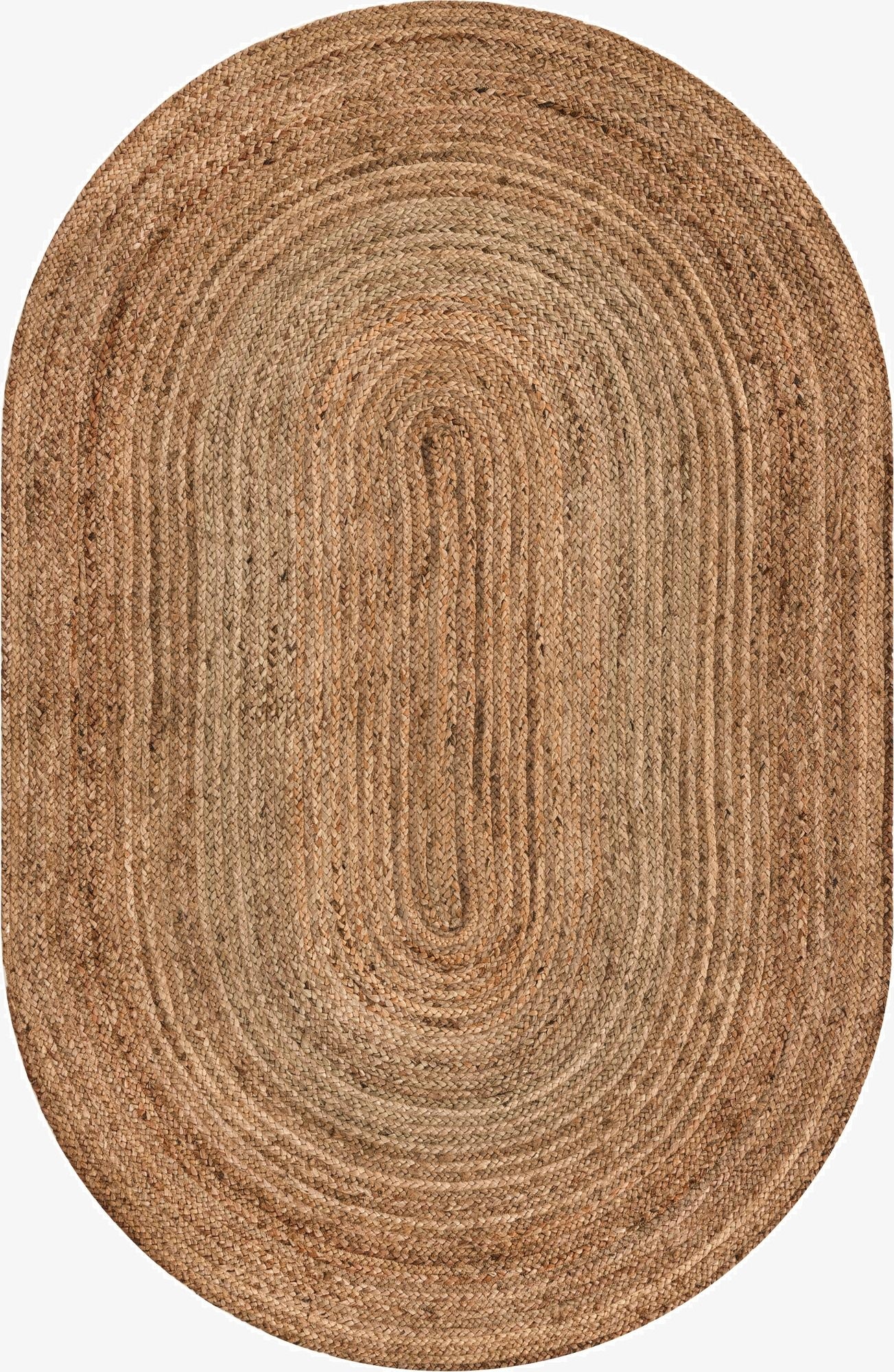  5' 1 x 8'  Hand Braided Jute Oval Rug
