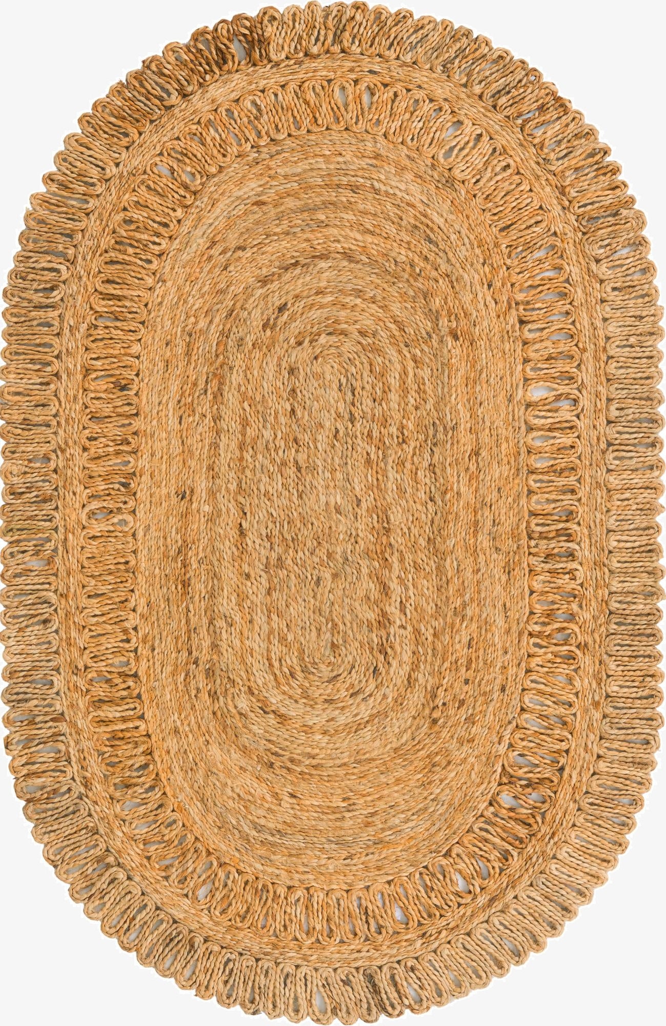  3' 1 x 5' 1  Hand Braided Jute Oval Rug