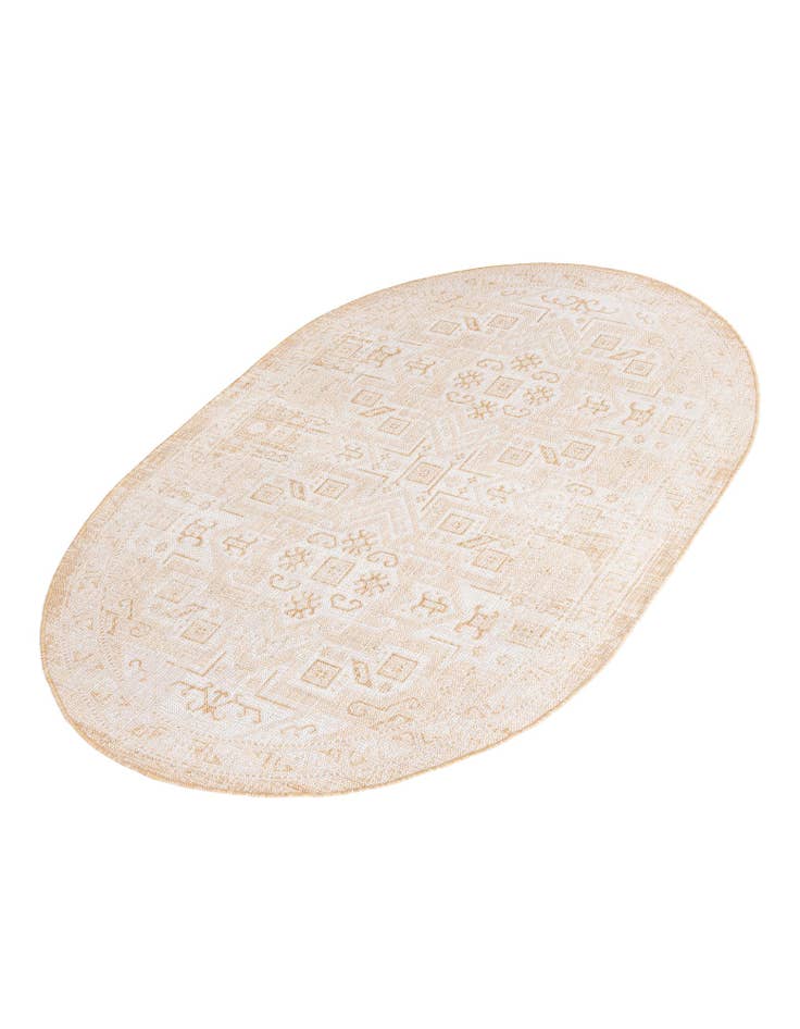 Detail image of  5' 3 x 8'  Washable Aztec Indoor / Outdoor Oval Rug