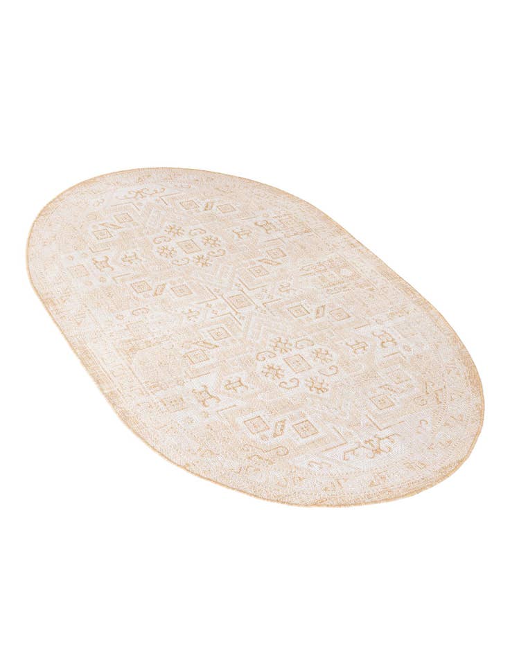 Detail image of  5' 3 x 8'  Washable Aztec Indoor / Outdoor Oval Rug