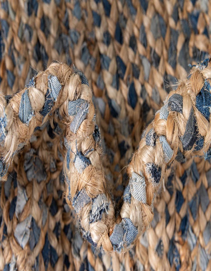 Detail image of  8' x 10'  Hand Braided Chindi Rug