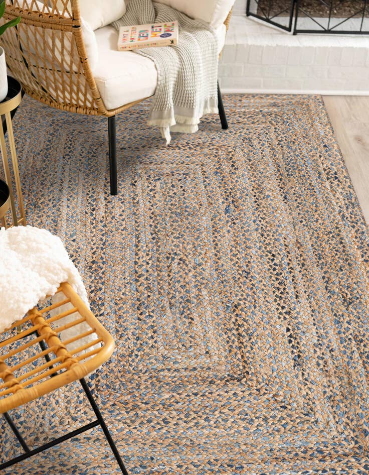 Detail image of  8' x 10'  Hand Braided Chindi Rug