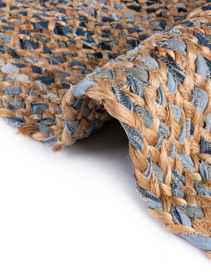 Detail image of  10' x 13' 1  Hand Braided Chindi Rug