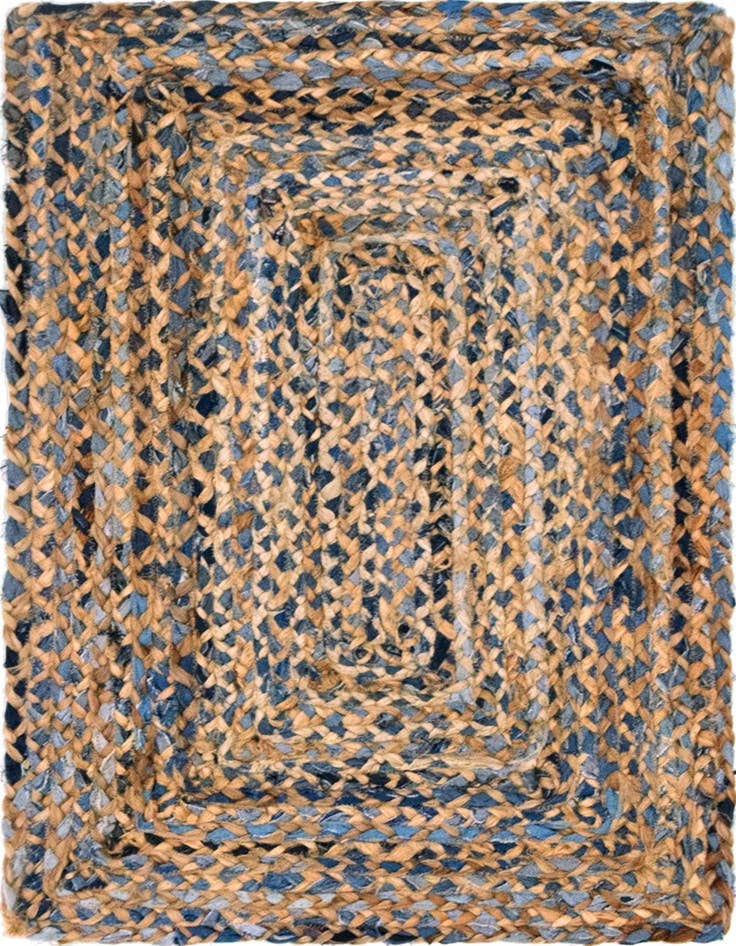 Detail image of  2' x 3' 1  Hand Braided Chindi Rug