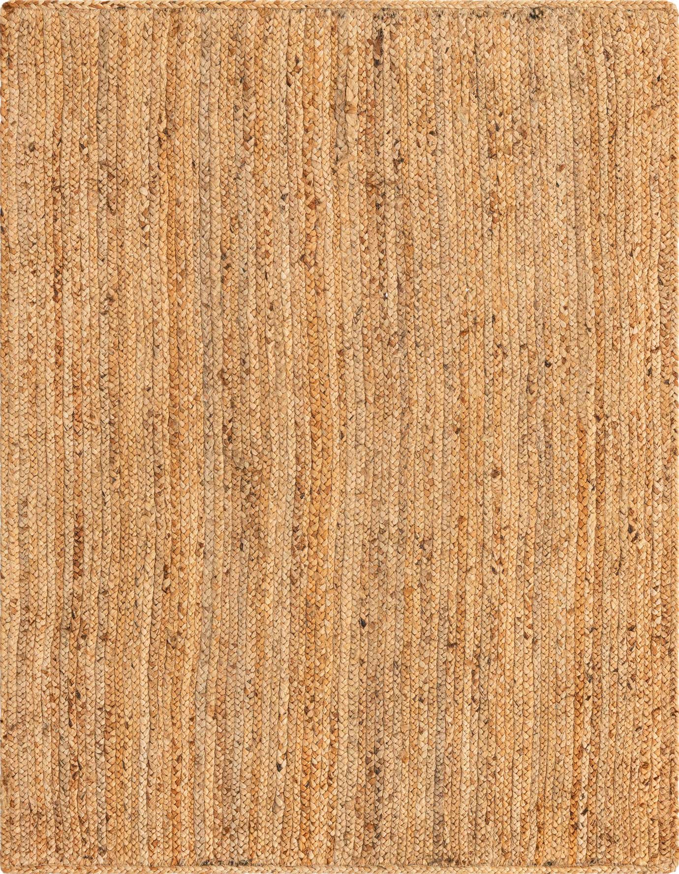 A 4x6 rectangular Braided Jute Luxe rug in natural brown and tan tones, featuring a textured, braided flatweave pattern.