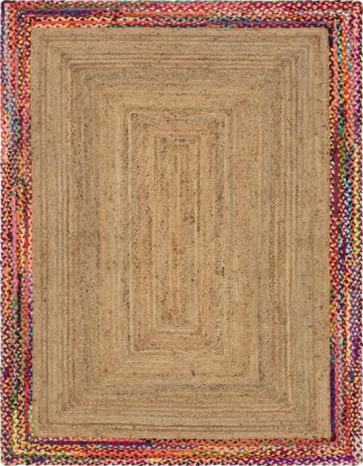 Detail image of  6' 1 x 9'  Hand Braided Jute Rug