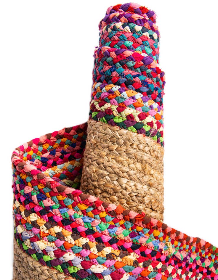 Detail image of  4' 1 x 6' 1  Hand Braided Jute Rug