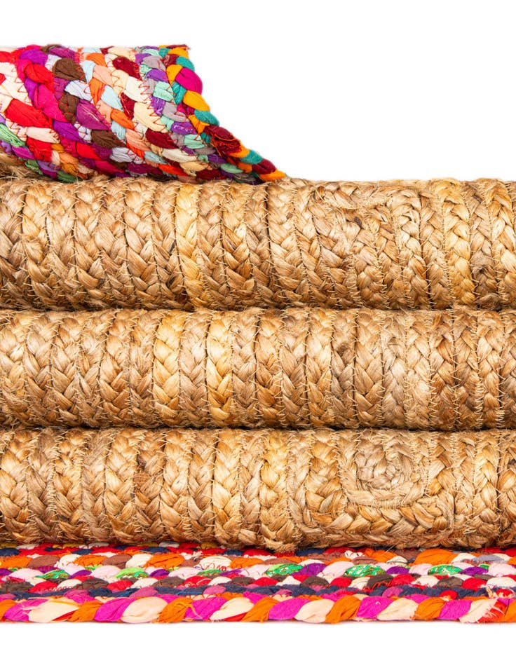 Detail image of  4' 1 x 6' 1  Hand Braided Jute Rug