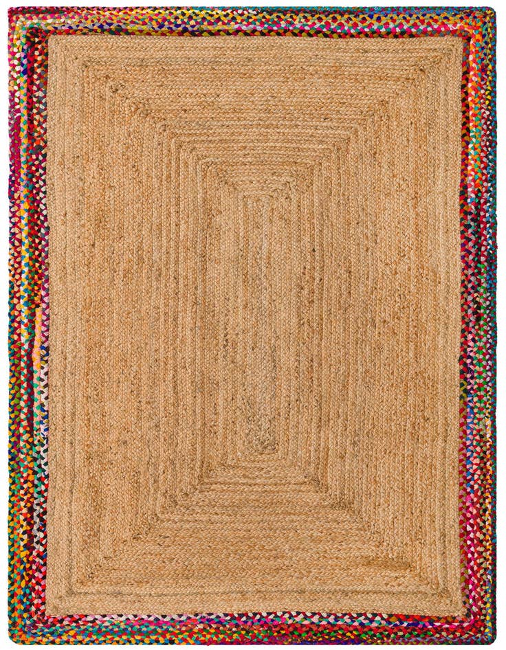Detail image of 5' 1 x 8' Handmade Braided Jute Rug