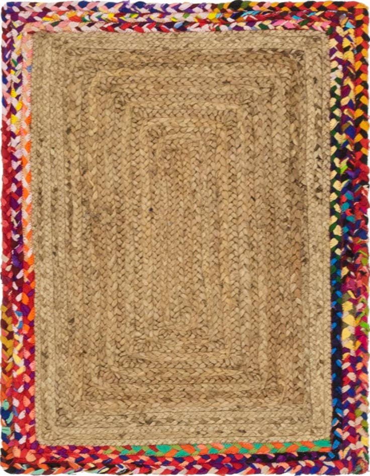 Detail image of  2' x 3' 1  Hand Braided Jute Rug