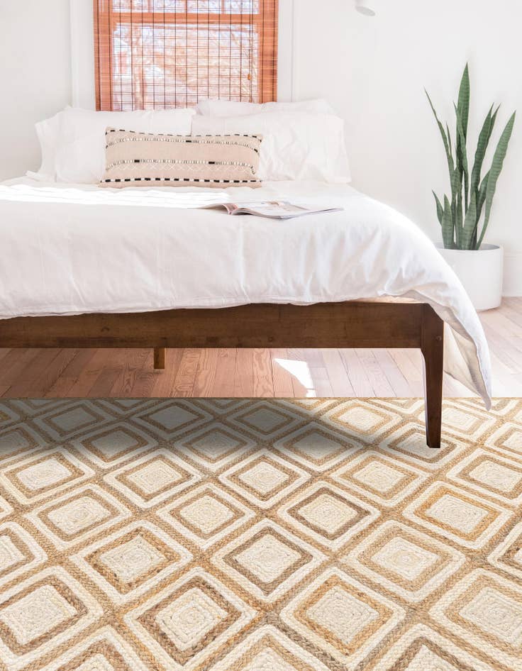 Detail image of  5' 1 x 8'  Hand Braided Jute Rug