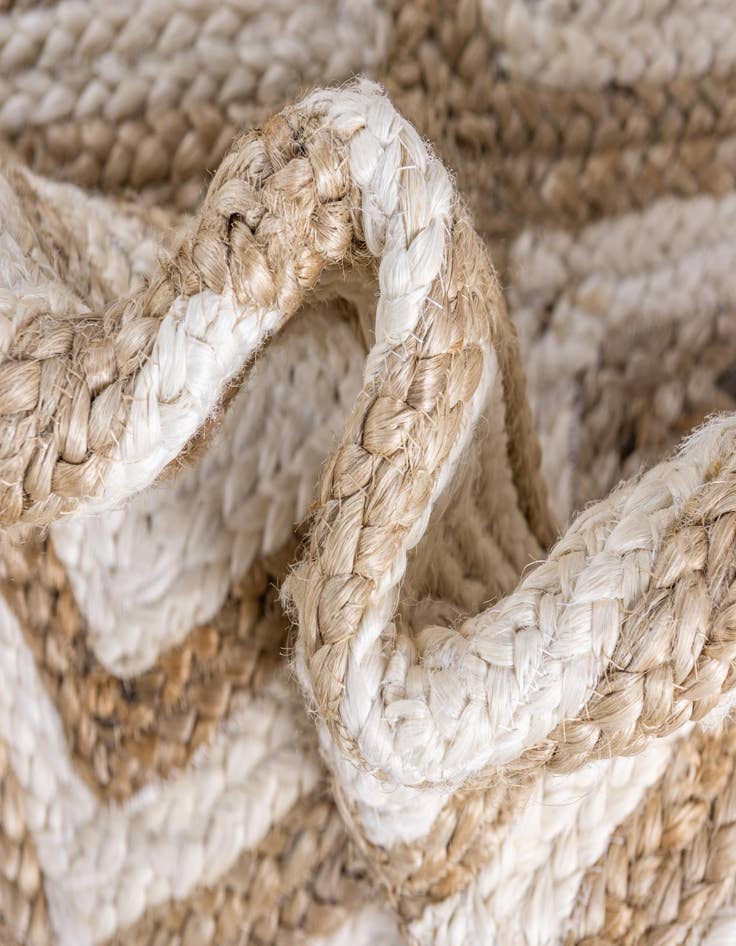 Detail image of  5' 1 x 8'  Hand Braided Jute Rug