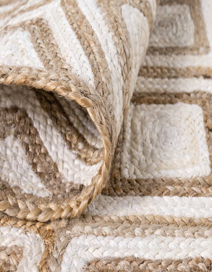 Detail image of  2' x 3' 1  Hand Braided Jute Rug